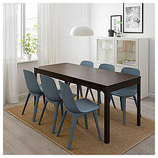 Стол раздвижной ЭКЕДАЛЕН темно-коричневый 120/180x80 см ИКЕА IKEA, фото 3