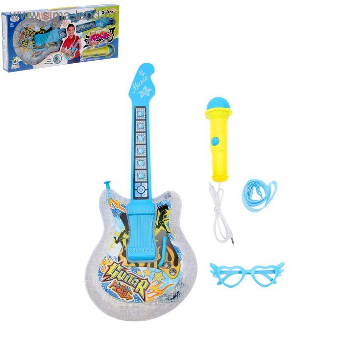 Музыкальная игрушка гитара «Звезда» с микрофоном и очками, световые и звуковые эффекты
