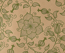 Бумага крафт "Вьюнок полевой зелёный", 0,72 х 10 м, 70 г