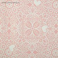 Бумага упаковочная крафт "Очарование", бело-розовый, 0.5 х 10 м