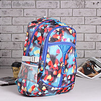 Рюкзак школьный, отдел на молнии, 3 наружных кармана, 2 боковые сетки, цвет разноцветный