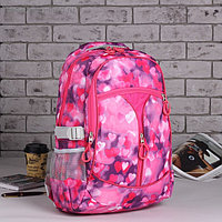 Рюкзак школьный, отдел на молнии, 3 наружных кармана, 2 боковые сетки, цвет розовый