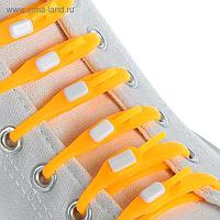 Набор силиконовых шнурков, на застёжке, 6 мм, 12 см, 6 пар, цвет оранжевый