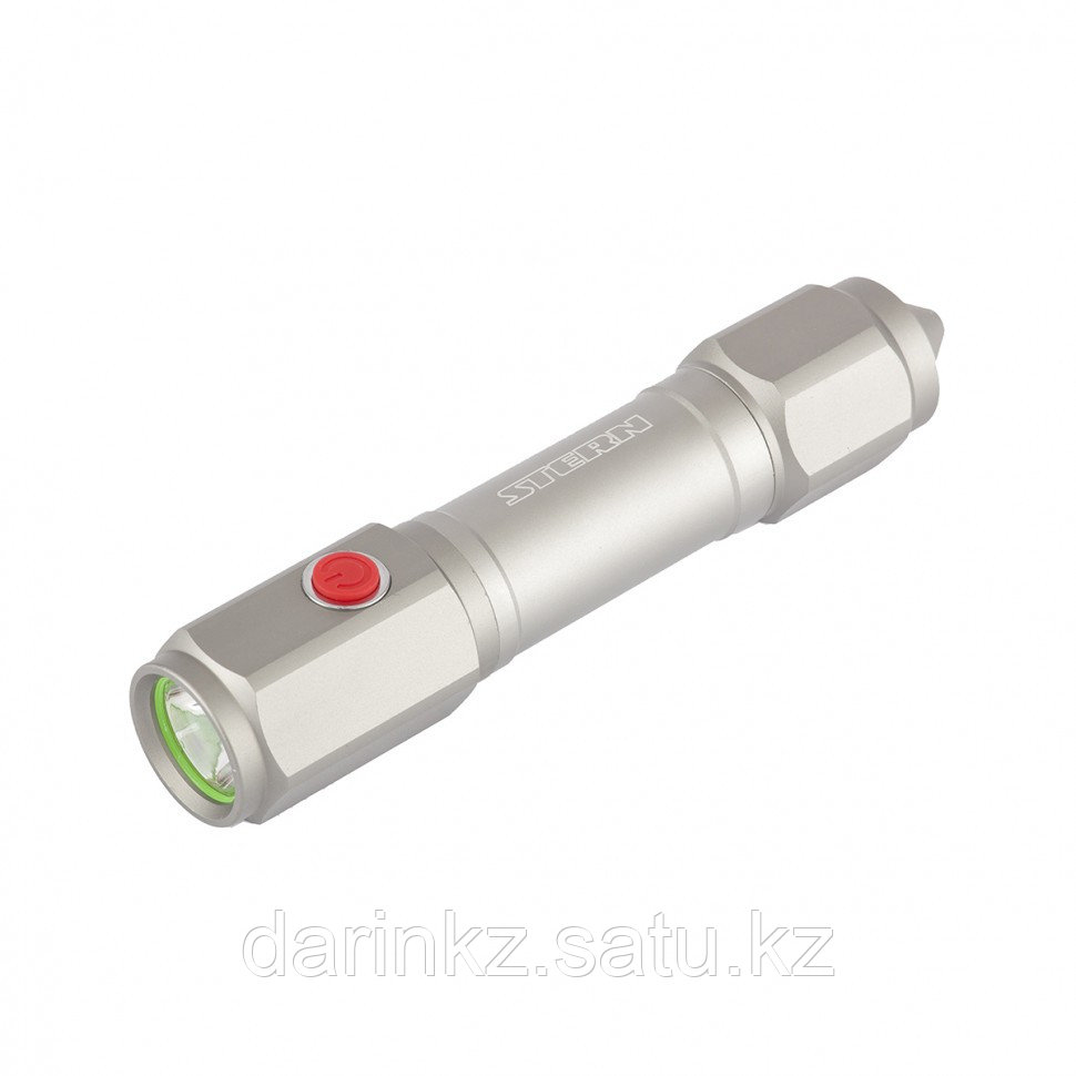 Фонарь автомобильный спасатель, 1 W Led, встроеное лезвие, молоток, 3 режима: 100-50-строб, 3 х ААА Stern