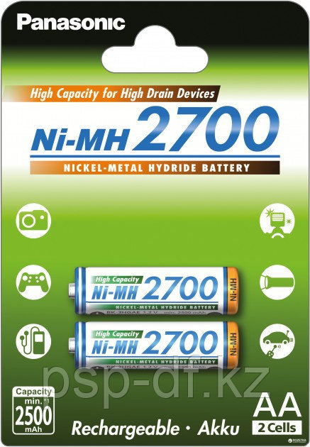 Аккумуляторы АА Panasonic NiMH 2700 mA 2шт