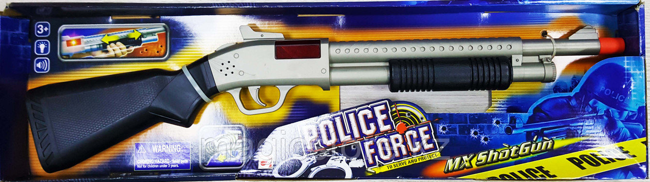 Винчестер пластиковый Police Force MX 324075 черно-серый, световые и звуковые эффекты