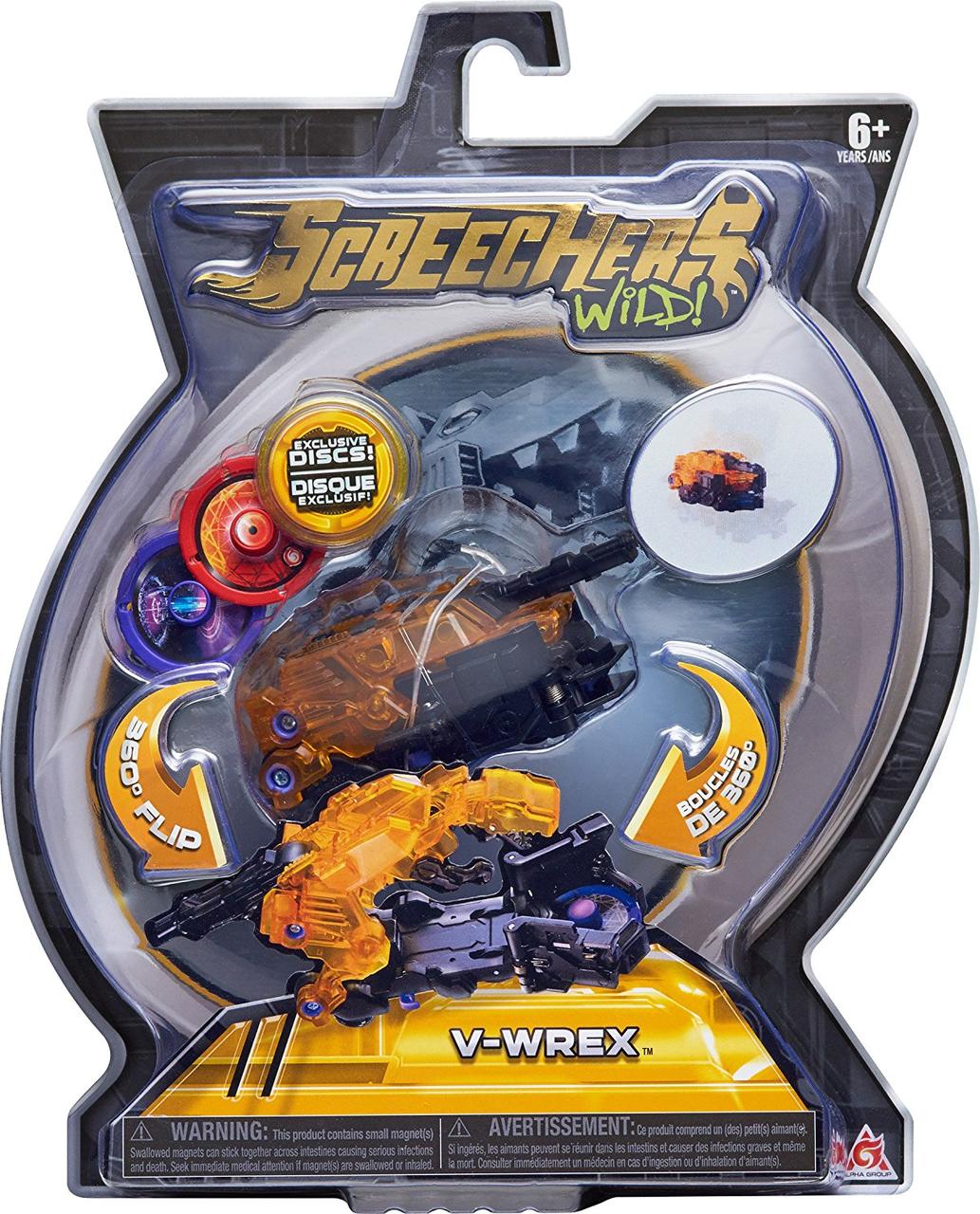 Дикие Скричеры Машинка-трансформер Ви-Рекс Тирранозавр л2  Screechers Wild V-Wrex 34824