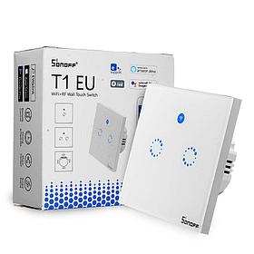 Сенсорный выключатель  Wi-Fi+RF433 на 2 канала Sonoff T1