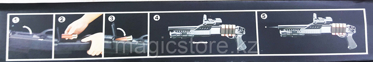 Винчестер пластиковый Airsoft Shot Gun M180-A2 черный, с пластик. пульками 6 мм и гильзами - фото 5 - id-p51628804