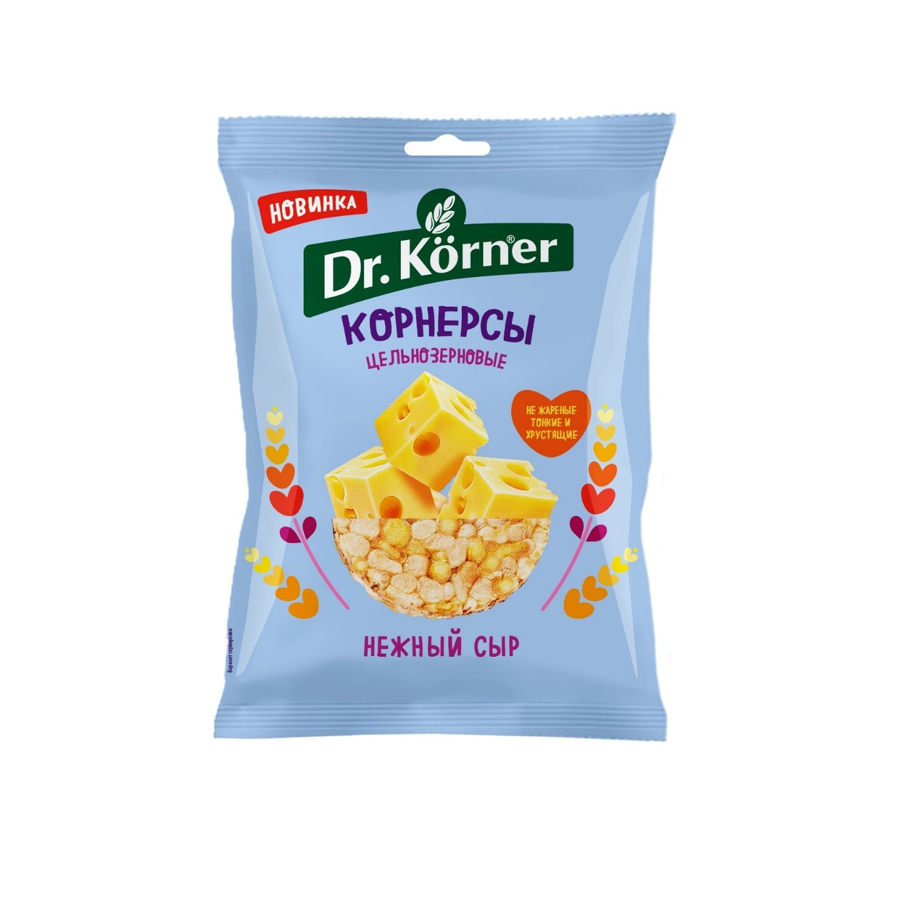 Чипсы Dr.Korner цельнозерновые кукурузно-рисовые с сыром