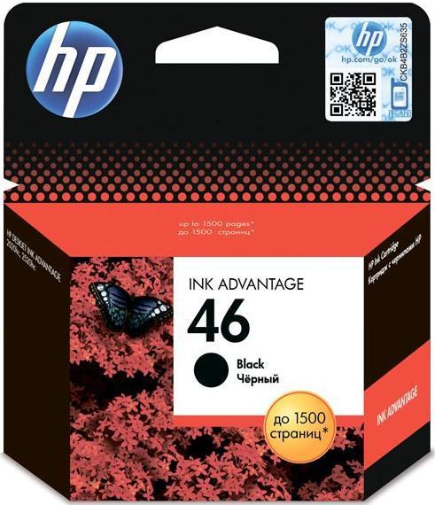 Картридж HP CZ637AE №46 Black (- струйные Hewlett Packard) - фото 1 - id-p57709069