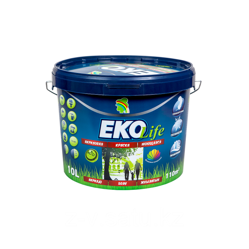 Краска "Еko life" моющаяся гипоаллергенная акриловая 1,3 кг