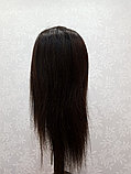 Учебная голова голова шатен натуральный волос, фото 3