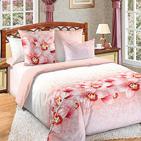 Постельное белье двуспальное Евро "Аромат Орхидей". Бязь. Россия.