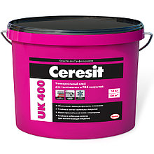 Клей Ceresit UK 400, универсальный, водно-дисперсионный для ПВХ и текстильных покрытий, 7 кг
