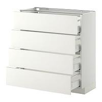 МЕТОД / МАКСИМЕРА Напольн шкаф 4 фронт панели/4 ящика, белый, Хэггеби белый