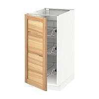 МЕТОД Напольный шкаф с проволочн ящиками, белый, Торхэмн ясень