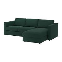 ВИМЛЕ 3-местный диван, с козеткой, Гуннаред темно-зеленый, фото 1