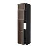 МЕТОД Высокий шкаф д/холодильника/3дверцы, черный, Эдсерум коричневый