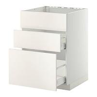 МЕТОД / МАКСИМЕРА Напольн шк п-мойку+3фрнт пнл/2ящ, белый, Веддинге белый