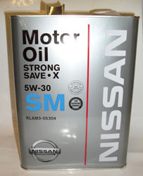 Синтетическое Моторное масло NISSAN SM 5W-30 STRONG SAVE-X E SPECIAL 4L (KLAM205304)