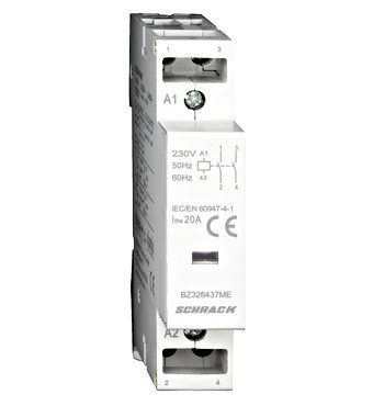 Модульный контактор 20A, 2 НО, 230В переменного тока
