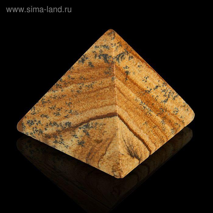 Пирамида из камня. Яшма узорчатая от 38х33мм/80г: коробка