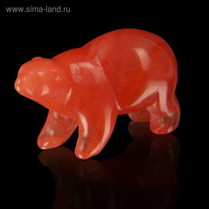 Фигурка медведя от 48х32мм/38г, оранжевый кварц