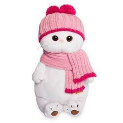 Мягкая игрушка Кошечка Ли-Ли в розовой шапке с шарфом, 24 см
