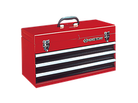 Ящик инструментальный, 3 ящика и отсек, красный KING TONY 87401-3