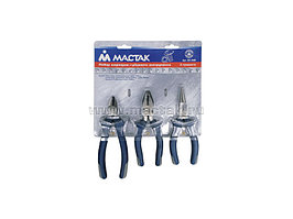 Набор пассатижей, плоскогубцев и бокорезов, 3 предмета МАСТАК 03-3HB