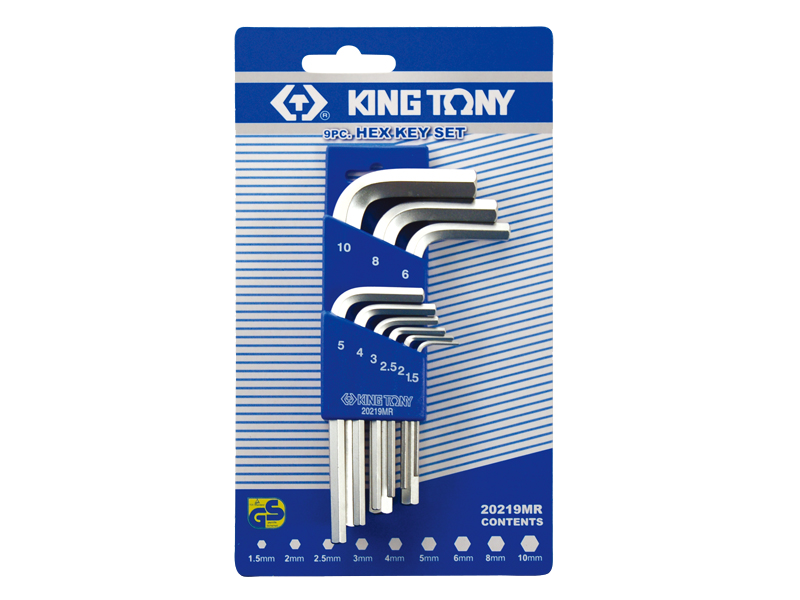 Набор Г-образных шестигранников 1,5-10 мм, 9 предметов KING TONY 20219MR