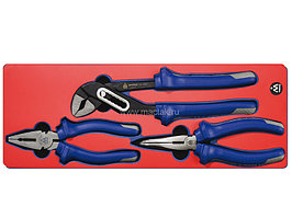 Набор пассатижей, плоскогубцев и бокорезов, ложемент, 3 предмета МАСТАК 5-3003