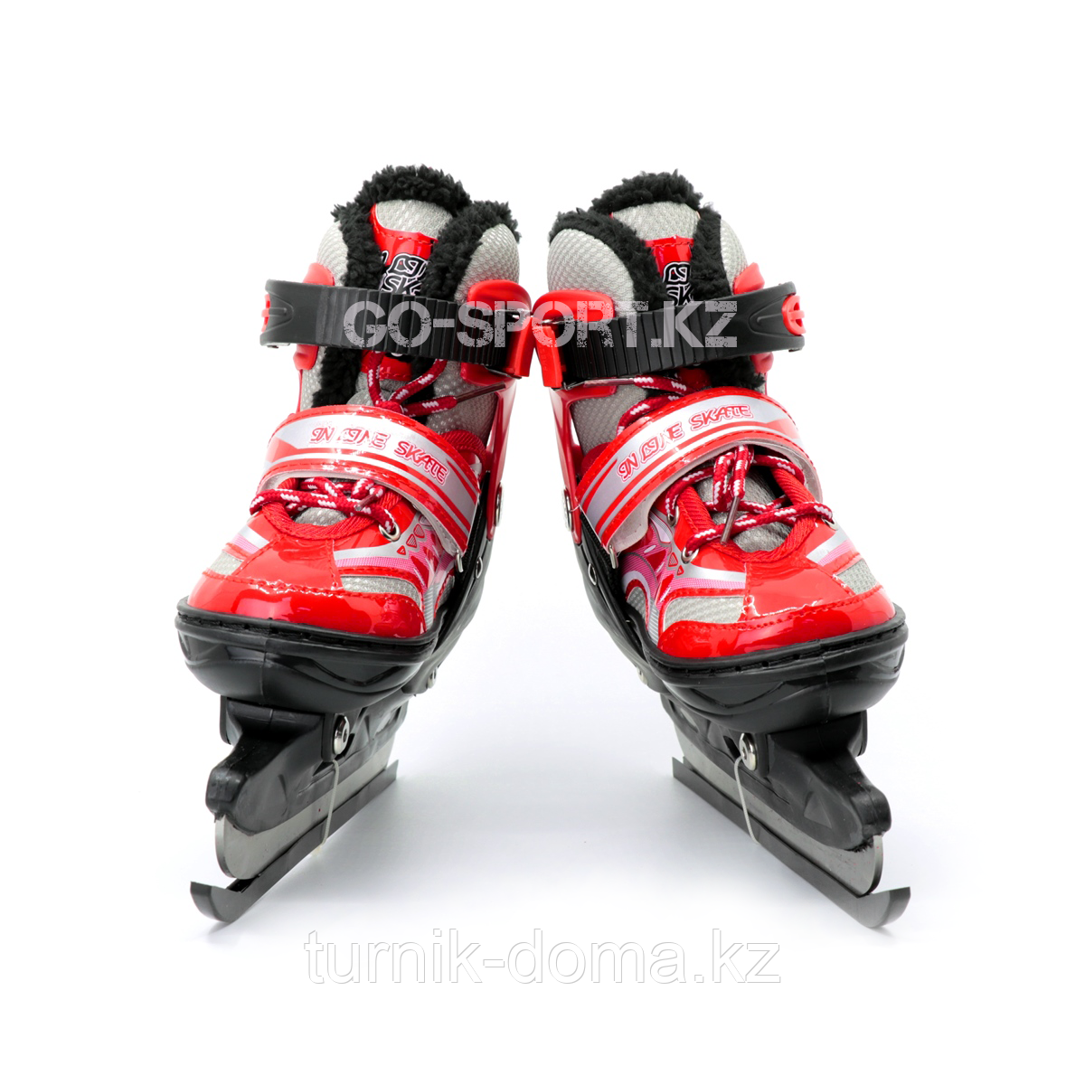 Детские раздвижные коньки, красные с меховой подкладкой In Line Skate, размер М (34-39) - фото 2 - id-p57830666