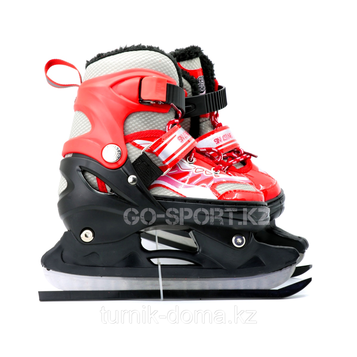 Детские раздвижные коньки, красные с меховой подкладкой In Line Skate, размер L (38-43) - фото 1 - id-p57830713