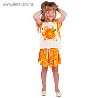 Футболка для девочки "Апельсины", рост 104 см (54), цвет сливки, принт апельсины ДДБ324001
