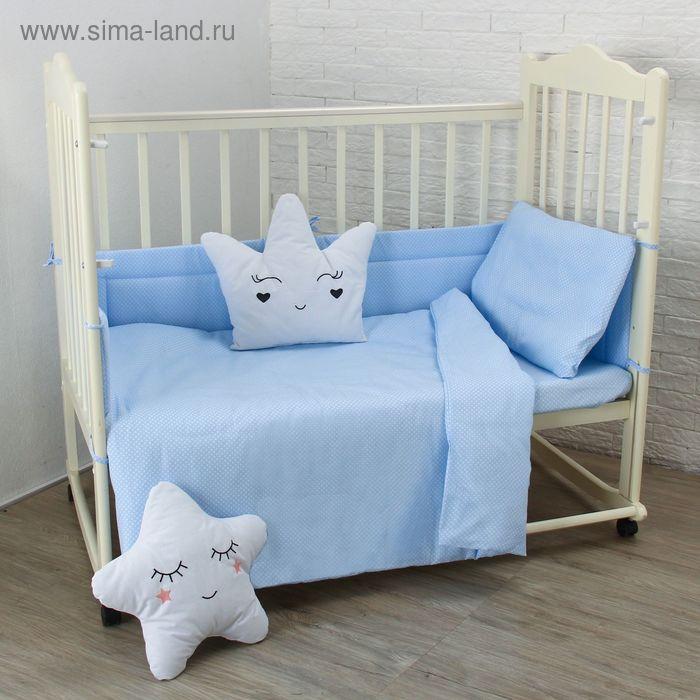 Комплект в кроватку "Карамельки" (6 предметов), цвет голубой