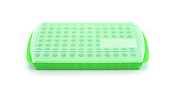 Штатив Reversible для микропробирок 0,5мл или 1,5-2,0мл, 96 гнезд, с крышкой зеленый