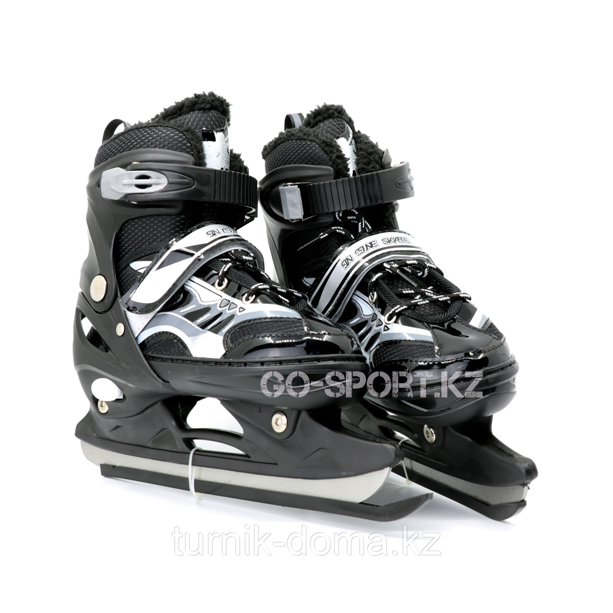 Детские раздвижные коньки, черные с меховой подкладкой In Line Skate, размер S (28-33) - фото 2 - id-p57844002