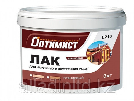 Лак Акриловый Глянцевый ОПТИМИСТ L-210 - 3кг, фото 1