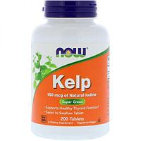 БАД Бурая водоросль kelp (йод) (200 таблеток) Now Foods