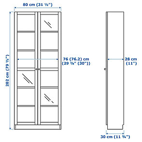 Шкаф БИЛЛИ/МОРЛИДЕН дубовый шпон, беленый ИКЕА, IKEA    , фото 2