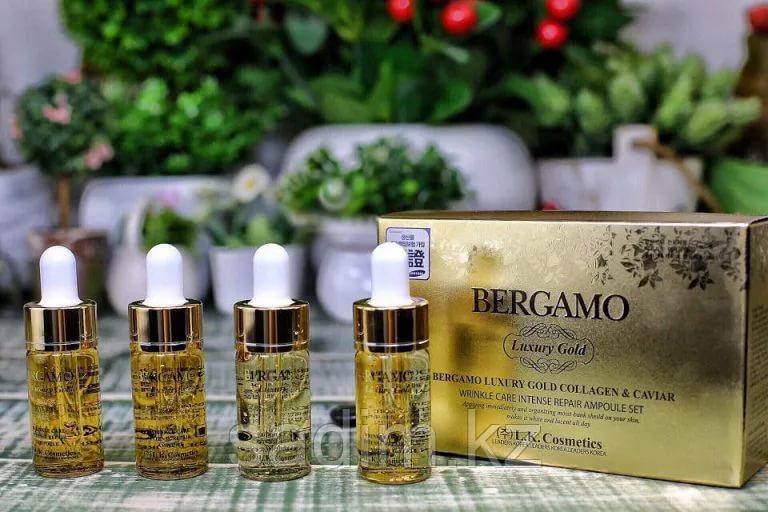 Bergamo Luxury Gold Collagen Ampoule Set Увлажняющий, восстанавливающий набор сывороток с золотом и коллагеном
