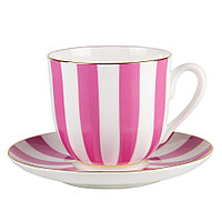 Чашка с блюдцем кофейная Да и Нет (Розовый). Императорский фарфор