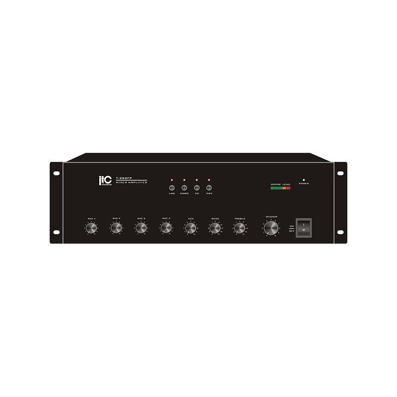 ITC T-350FP Микширующий усилитель 350Вт (350В, фантомное питание 4 микрофонных, 4 входа)