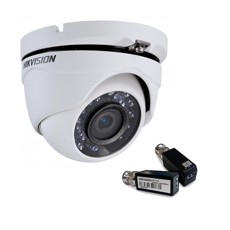 Hikvision DS-2CE56C2T-IRM (2.8 мм)+ DS-1H18  HDTVI 720P купольная видеокамера, метал корпус Комплект