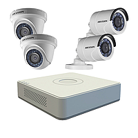 Hikvision DS-J142I Комплект видеонаблюдения (HD TVI 4 Видеокамеры+ Видеорегистратор), фото 1