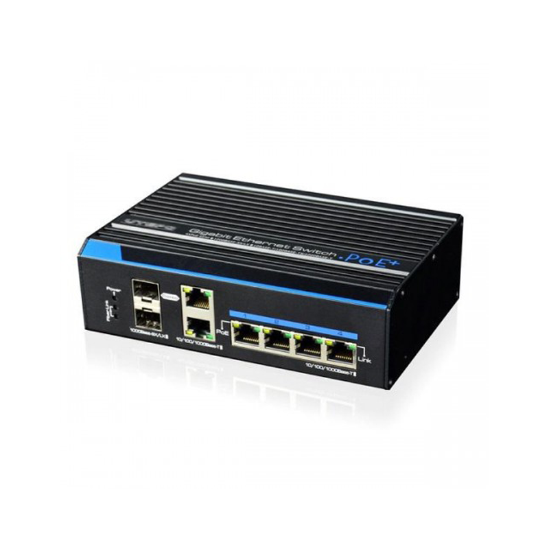 UTEPO UTP7204GE-HPOE Коммутатор 4-портовый гигабитный неуправляемый PoE+ 2 uplink порта