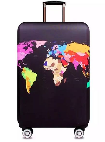Чехол с изображением карты мира для чемодана