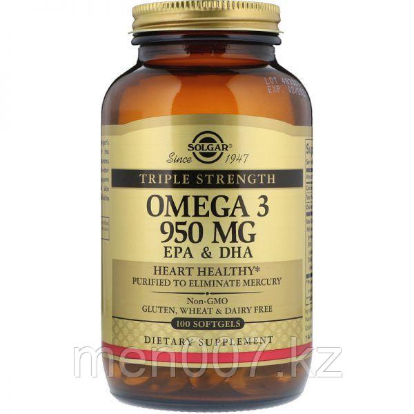 БАД Омега-3 Тройная сила, 950 мг (100 капсул) Solgar